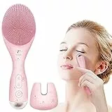 Spazzola per la Pulizia del Viso Sonic, Spazzola per il Viso in Silicone Impermeabile Ricaricabile 3 in 1 con Massaggio Riscaldato a 42 ℃ e Cura Della Pelle Leggera per Una Pulizia Profonda, Antietà