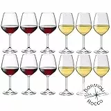 Collezione DIVINO Bormioli Rocco - Set di 12 bicchieri da vino - 6 Divino rosso 53 cl + 6 Divino bianco 44 cl eleganza a tavola