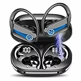 Cuffie Bluetooth Sport, Auricolari Bluetooth 5.3 con Stereo 3D Immersivo, Cuffie Wireless Incorporato HD Mic, IP7 Impermeabili Cuffiette Bluetooth, 50 Ore Cuffie Senza Fili, LED, Nero Misterioso(2023)