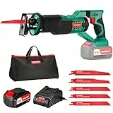 Sega alternativa, sega elettrica HYCHIKA 18V 4.0A senza fili, sega elettrica con velocità variabile 0-2800rpm, cambio lama veloce, 2 batterie con ricarica rapida 2H, per taglio di legno e metalli