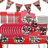 78PCS Stoviglie a tema eroe- stoviglie e accessori per feste di compleanno per bambini, decorazioni per la tavola dei , set di stoviglie per feste di compleanno