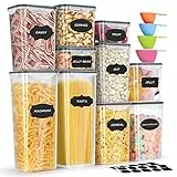 WayEee Contenitori Ermetici per Alimenti 10 Pezzi,Plastica Cucina Organizer con Coperchio,Contenitori Pasta,Senza BPA,Utilizzato per la Conservazione di Muesli,Farina