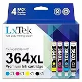 LxTek 364XL Compatibili Cartucce d'inchiostro Sostituzione per HP 364 XL per Photosmart 5520 5510 6510 6520 7510 7520 per Deskjet 3070A 3520 per Officejet 4610 4620 (Nero Ciano Magenta Giallo, 4-Pack)