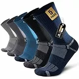 Circorld Calzini Uomo Traspirante Cuscino Uomo Donna Calzini Sportive Spugna Running Calze per Montagna Corsa Sportivi 5 Paia 43-46 (Multicolore)