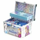 Disney Frozen - Townley Girl Il set per il trucco cosmetico Train Case include lucidalabbra, luccichio per gli occhi, pennelli, accessori per smalto e altro