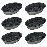 NAMAI 6 Stampi per Pasticiotti Leccesi, Formine per Pasticciotti Leccesi, Materiale in Alluminio, Rivestimento Antiaderente, Effetto Pietra Made in Italy 10,5 cm x 7cm