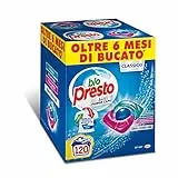 Bio Presto Power Caps Classico, Detersivo Lavatrice Predosato in Capsule, 2 Confezioni da 60 Lavaggi (120 Lavaggi)