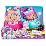 The Bellies from Bellyville - Mini Rosie's Car, macchinina per mini Bellies, include adesivi, biberon e una mini Rosie Rainbow, per bambine e bambini dai 3 anni, Famosa 700017071