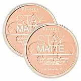 Rimmel London Stay Matte Cipria Compatta Opacizzante Formula ad Azione Fissante Texture Leggera e Setosa Finish Naturale a Lunga Tenuta per Pelli Grasse e Miste Colore 007 Mohair - 2 Ciprie