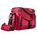 Walimex - Mantona Premium, Custodia per fotocamera SLR, impugnatura facile, protezione antipolvere, vano porta accessori, colore: Rosso/Nero