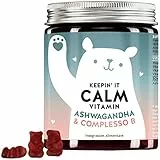 Caramelle gommoste all'Ashwagandha | con Ashwagandha Premium 150mg | Complesso di vitamine B per il normale funzionamento del sistema nervoso |60 pz. Bears with Benefits Keepin' it Calm