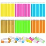 120 Pezzi Braccialetti Carta Eventi, Bracciali Discoteca Braccialetti Colorati Impermeabili Braccialetti Identificativi per Eventi Feste Festival Concerti (25 x 2 cm, 6 Colori)