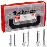 Fischer FIXtainer SX Plus, 210 Tasselli con Vite, per Muro pieno, Mattone Forato