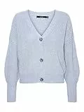 VERO MODA Vmlea LS-Cardigan con Scollo a V Maglione, Skyway, XL Donna