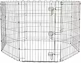 Amazon Basics ottagonale Box per esercizi per cani e animali domestici, pieghevole, in metallo, con porta, 91 cm, Nero