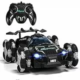 BMSARE Macchina Telecomandata, 2,4GHz RC Auto con Luce LED, 360° Rolling Spray Deriva Auto con Batteria Ricaricabile, 4x4 High Speed 20km/h OffRoad RC Auto per Bambini Regalo Compleanno