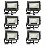 Probapro 6pcs 50W LED Spotlight, 5000LM proiettore esterno con rilevatore di movimento 3000K bianco caldo super luminoso proiettore, IP65 impermeabile luce di sicurezza LED
