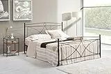 Sedam Srl Letto Matrimoniale, Ferro BATTUTO, Modello Aurora, 100% Made in Italy (Antracite)