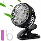 Miconi Ventilatore USB,Mini Portatile Ventilatore da Scrivania con Clip,3 Velocità,Rotazione di 360 ° Ricaricabile Ventilatore da Tavolo Silenzioso per Ufficio/Scrivania/Casa/Letto/Viaggio/Passeggino