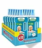 Mastro Lindo Detersivo Pavimenti, Liquido Multiuso, 12 Confezioni (12 x 930ml), Fragranza Fiori di Cotone, Freschezza e Brillantezza, Ingredienti di Origine Vegetale