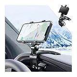 CGEAMDY Universale Supporto Cellulare Auto, Regolabile Porta Telefono Auto per Cruscotto per Smartphone da 3 a 7 Pollici, Multifunzione per Cruscotto Auto con Clip a Molla Regolabile a 1400°