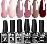 Allenbelle Smalto Semipermante Per Unghie Kit In Gel Uv Led Smalti Semipermanenti Per Unghie Nail Polish UV LED Gel Unghie(Kit di 6 pcs 7.3ML/pc) 003