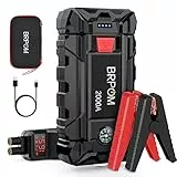 BRPOM Avviatore Batteria 21800mAh Avviatore di Emergenza per Auto/Moto, (Motori Fino a 8.0L Gas o 6.5L Diesel)Torcia a LED,Porta USB da per Smartphone (2000A)
