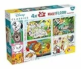 Liscianigiochi- Disney Puzzle Maxifloor 4 X 48 Classic Misto, 91737