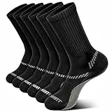 KEMISANT Calzini da Uomo 3/6 Paia, Calzini Sportivi da Corsa da Uomo a Compressione Con Suola Completamente Ammortizzata(6coppie-Nero2706-39-42)