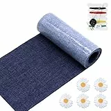 Toppe Termoadesive Jeans ,Nero Toppe Adesive per Jeans,Patch in Denim,Toppa di Riparazione in Denim,Toppe Termoadesivi per Tessuti,Toppa per Cucire Jeans Bambini Adulti 10.5 X 150 cm