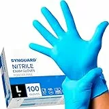 100 guanti in Nitrile L senza polvere, senza lattice, ipoallergenici, certificati CE conforme alla norma EN455 guanti per alimenti guanti medici monouso (Taglia L)