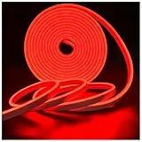 Tesfish Striscia LED al Neon, Nastri LED DC 12V 5M 120 LEDs/M Totale 600 LEDs Colore Rosso Luci Striscia LED IP65 Flessibile per Camera da letto, Bar, Sala Giochi, Compleanno, Festa di Natale