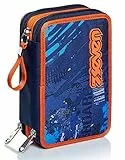 Seven Fly Stars, Astuccio 3 Scomparti, Completo Di Matite, Penne Unisex Bambini, Blu, Taglia Unica