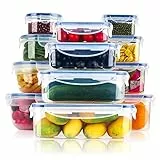 WayEee Contenitori per Alimenti Cucina 12 Pezzi, Barattoli Ermetici per Alimenti Set Conservazione Plastica con Coperchio per Cibo Senza BPA per Pasta,Muesli,Riso,Farina