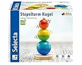 Selecta - Torre da impilare con palline, in legno, 16 cm, 62002