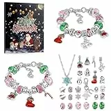 BNGXR Calendario Avvento 2023, 24 Giorni Calendario dell'Avvento Gioielli con Collana Natale Bracciale con Ciondoli, Charm Braccialetto Fai Da Te Set Regalo di Natale per Ragazze Bambini