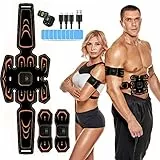 AILEDA Elettrostimolatore Muscolare,EMS Stimolatore Addominale, Elettrostimolatore per Addominali,Cinture tonificanti,Addome/Braccio/Gambe/Waist/Glutei Massaggi-Attrezzi,USB Ricaricabile-Uomo/Donna