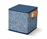 Fresh ’n Rebel Speaker Rockbox Cube Fabriq Edition, Altoparlante Bluetooth portatile 3W, mini cassa senza fili in tessuto, vivavoce integrato, Compatibilità Smartphone/Tablet/laptop e MP3, blue jeans - indigo