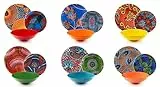 Excelsa Ghana Servizio Piatti 18 Pezzi, Porcellana e Stoneware, Decoro Multicolore, 6 Persone