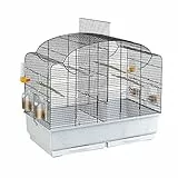 Ferplast Gabbia per Canarini Gabbia Uccelli Esotici CANTO, Gabbietta da Cova Riproduzione con Divisorio e Accessori, 71 x 38 x h 60,5 cm
