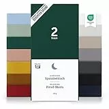 Blumtal Lenzuolo con Angoli Singolo in Microfibra PREMIUM, Lenzuolo Singolo con Angoli, Lenzuolo Sotto con Angoli Singolo, 90 x 190cm, Verde Scuro, 2 Pezzi