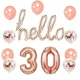 Jollyboom Ciao 30 Decorazioni di Compleanno Oro Rosa Ciao 30 Palloncino per 30 ° Anniversario di Matrimonio Decorazioni per Feste