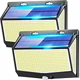 One Fire Faretti Solari a Led da Esterno,【468LED 2000LM】 3 Modalità Luci Solari Esterno con Sensore di Movimento, IP65 Luce Solare Led Esterno,270° Lampada Solare da Esterno Giardino Garage Portico