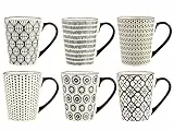 Confezione 6 mug vhera in stoneware decoro assortito cc 350