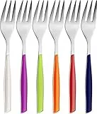 BUGATTI, Glamour, Set 6 Forchettine da Dolce in Acciaio Inox 18/10, Confezionato in Scatola Regalo (Colori Misti)