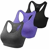 HBselect 3 PCS Reggiseno Sportivo Donna Assorbente Reggiseno Bra Donna Morbido e Traspirante Reggiseno Senza Ferretto e Senza Cuciture Reggiseno Sportivo con Imbottito