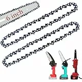 2 catene per motosega, per mini motosega a mano da 6 pollici, ricaricabili da 1/4', 1,1 mm, 37 TG, 20 cm, catena universale per lavorazione del legno, rifinitura, giardino, Saw Chain (6 pollici)