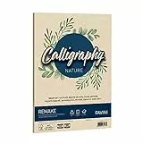 Favini A690564 Calligraphy Nature Remake colore Perla 50 cartoncini da 250 gr/m2 formato A4 21x29,7 cm ideali per Inviti Partecipazioni Diplomi Menù Made in Italy