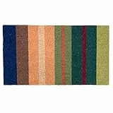 Fisura - Originale zerbino in cocco con supporto antiscivolo in PVC. Zerbino d'ingresso. Dipinto a mano. Dimensioni: 70 cm x 40 cm. (Strisce, multicolore)