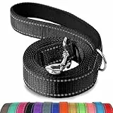 Joytale Guinzaglio per Cani,1.8m x 2.5cm,Doppia-faccia,Catarifrangente Guinzaglio per Cane Imbottito con maniglia, Guinzaglio Addestramento per Cani di Taglia Media Grande,Nero
